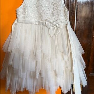 American Princess White Tiered Ruffled Sundress Scoop Neck